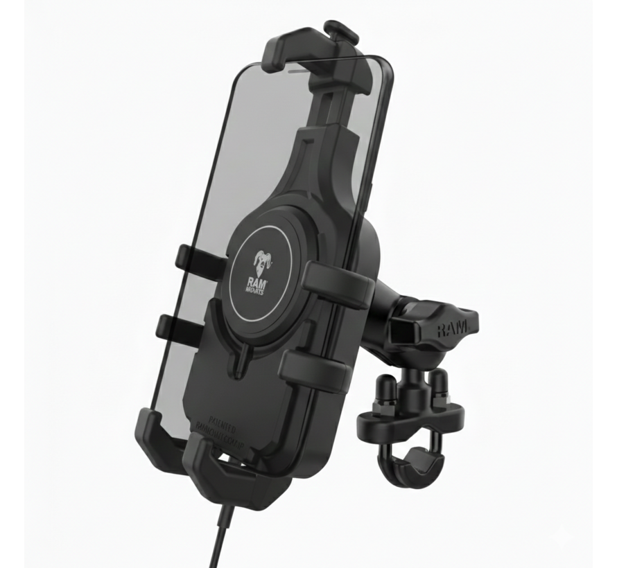 Quick-Grip™ Pro Qi2 15W Waterdichte Motor Telefoonhouder met U-Beugel