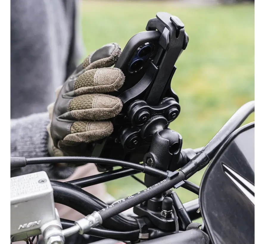 Quick-Grip™ Pro Qi2 15W Waterdichte Motor Telefoonhouder met U-Beugel en Trillingsdemper