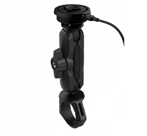 Rokform Pro Ball motorfiets stuur telefoonhouder + Rokform motor draadloze oplader met trillingsdemper