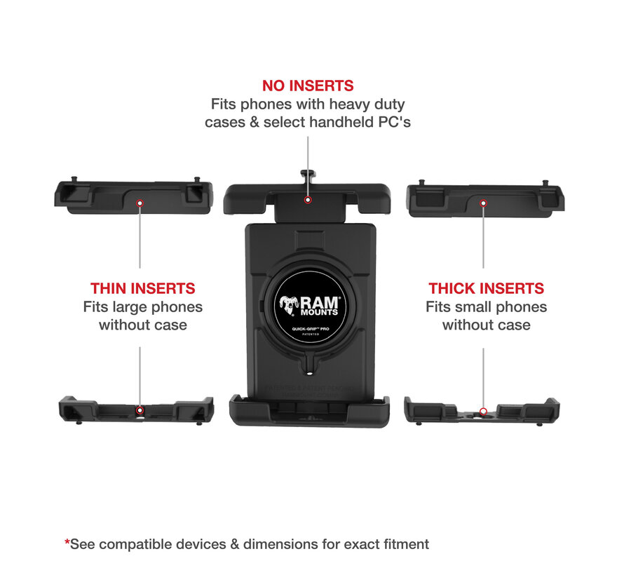 Quick-Grip™ Pro XL telefoonhouder met Medium Torque™ basis
