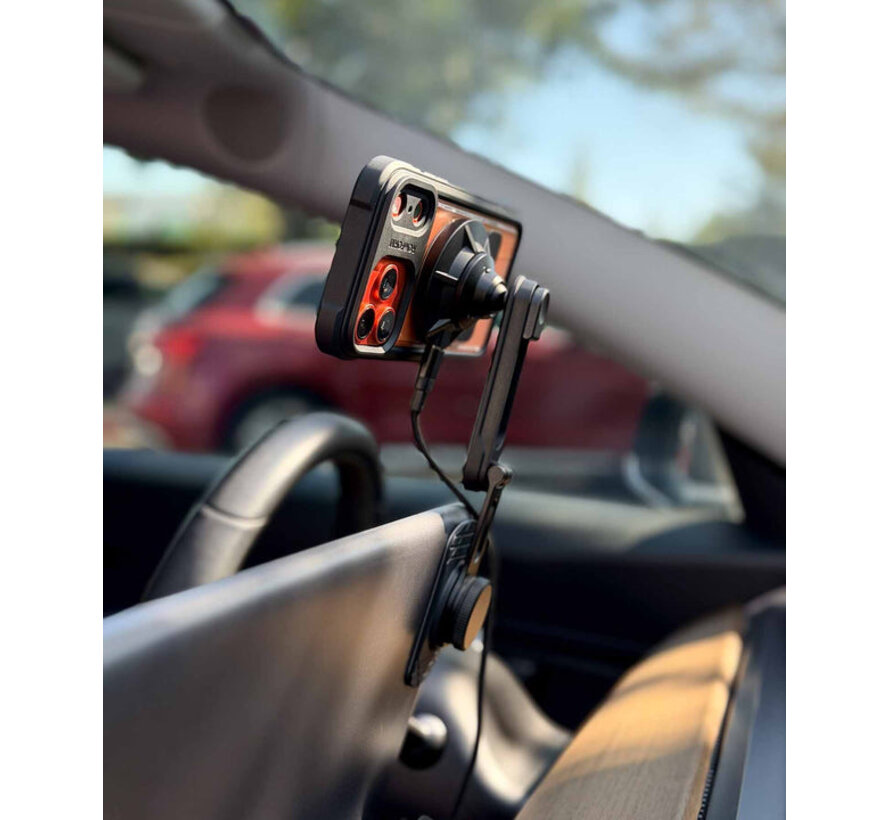 Autotelefoonhouder met oplader voor op het scherm