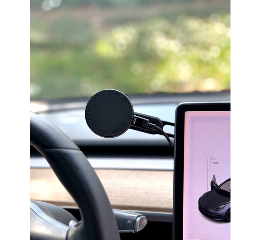 Autotelefoonhouder met oplader voor op het scherm