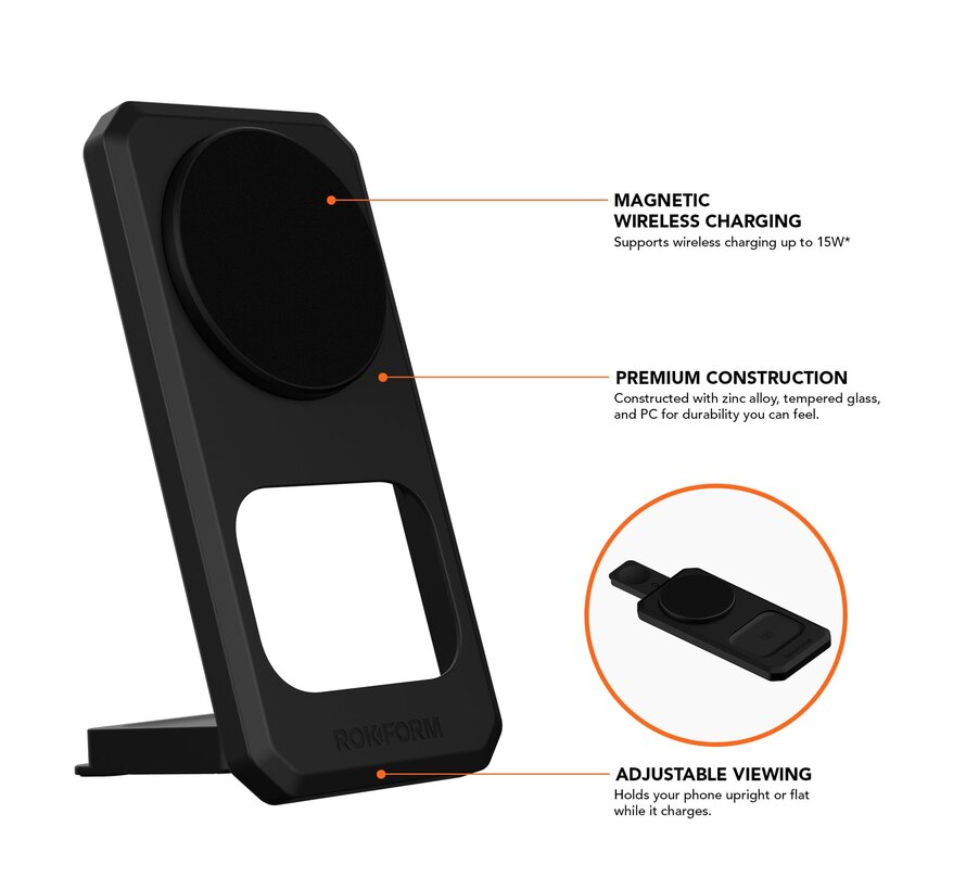 3-in-1 opvouwbare draadloze oplaadstandaard