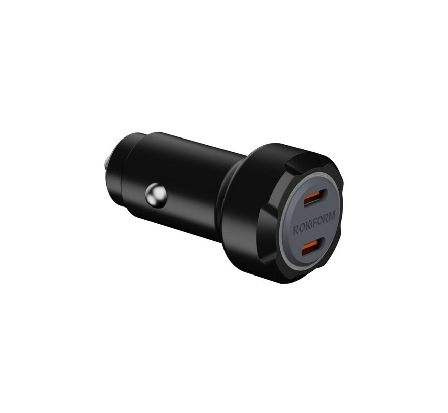 30W dubbele USB-C 12V autolader