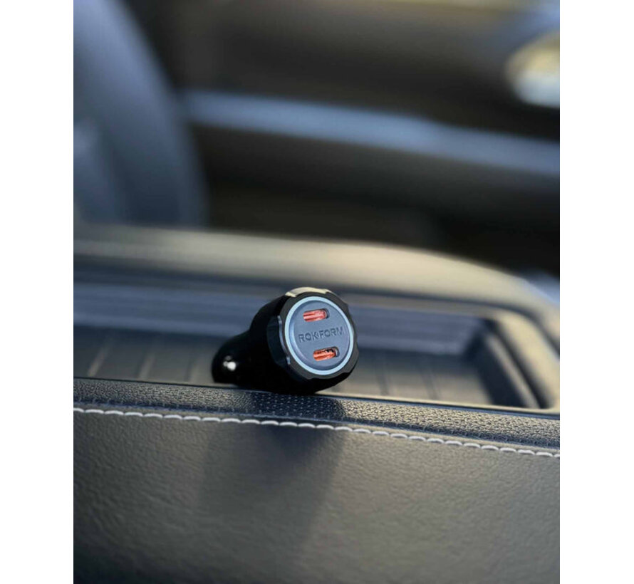 30W dubbele USB-C 12V autolader