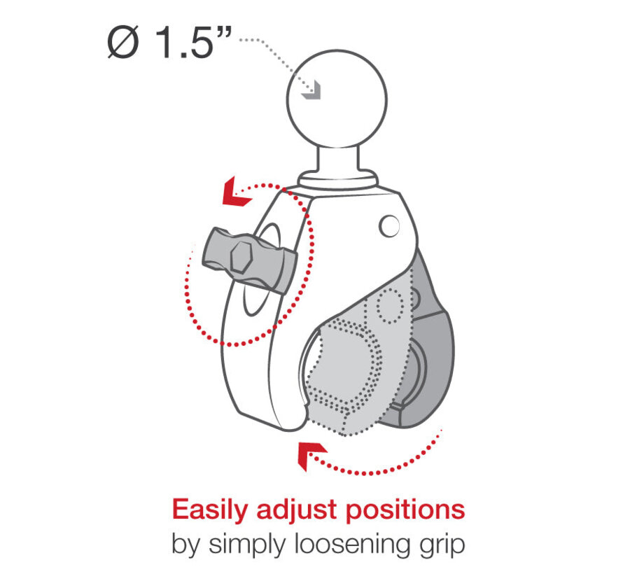 Tough-Claw™ kleine klemhouder met diamantplaatadapter