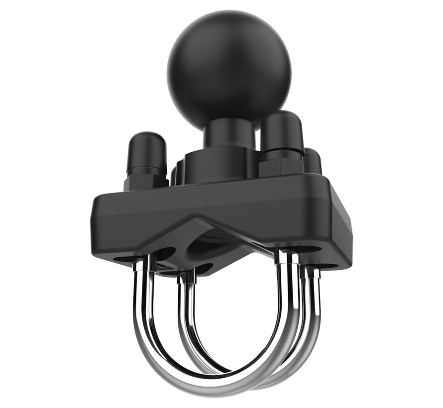 dubbele U-beugel railbevestiging voor kleinere rails met diamantplaatadapter