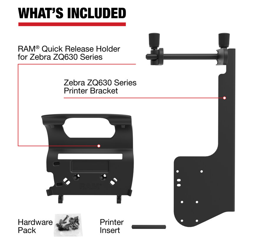 Printerhouder met papierinvoer voor Zebra ZQ630-serie