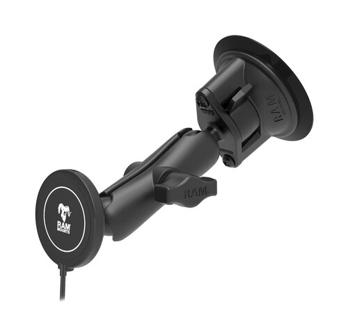 RAM Mount Twist-Lock™ zuignapmontage met Qi2 15W Draadloze oplader
