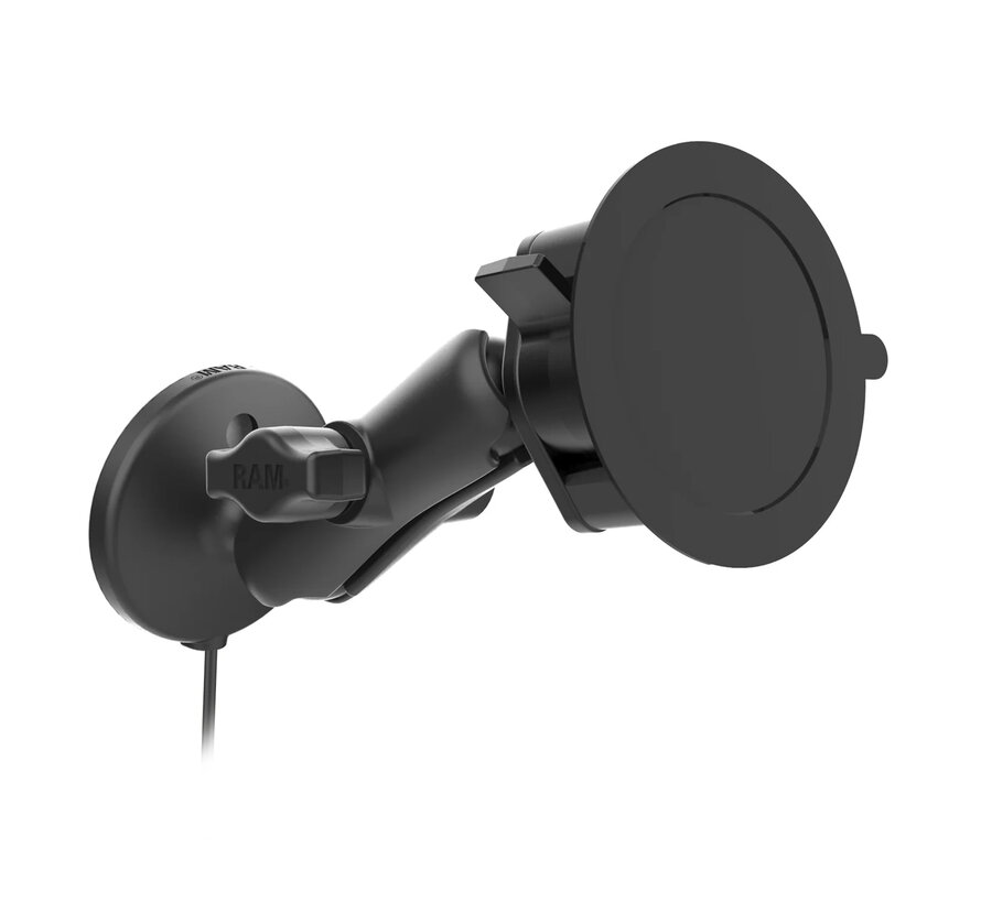 Twist-Lock™ zuignapmontage met Qi2 15W Draadloze oplader