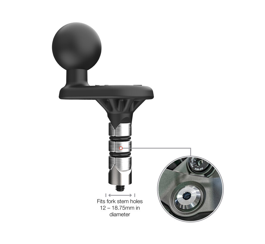 Motorfiets vorkpen wig kogel basis - 12-18mm gaten