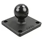 B-Kogel (25 mm) Aluminium Base Vierkant 51 x 51 mm - RAM-B-202U-22