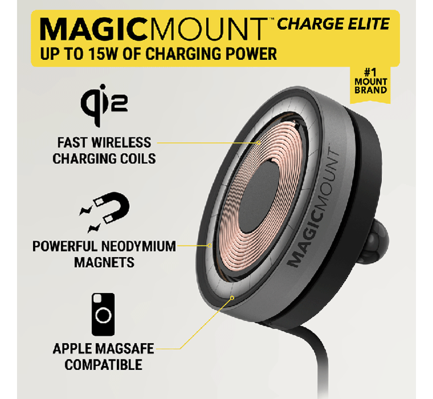 Proclip met Scosche MagicMount Elite Qi2 25w Magsafe oplader met swivel - Auto keuze