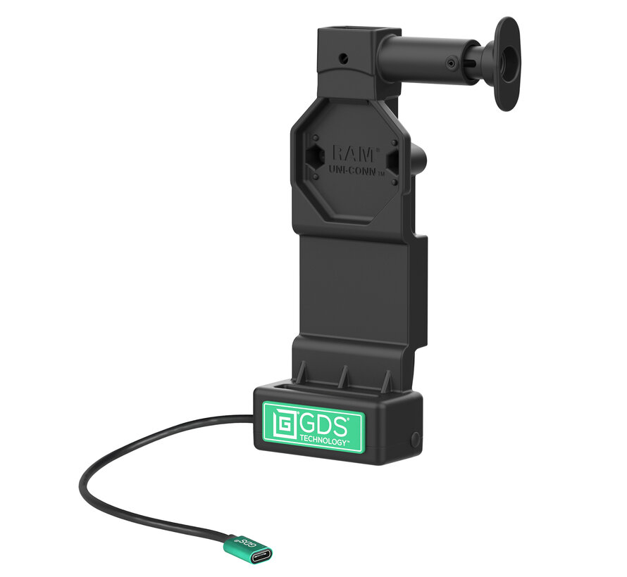 GDS® Uni-Conn™ Dock met voedingaansluiting en ontgrendelingsknop