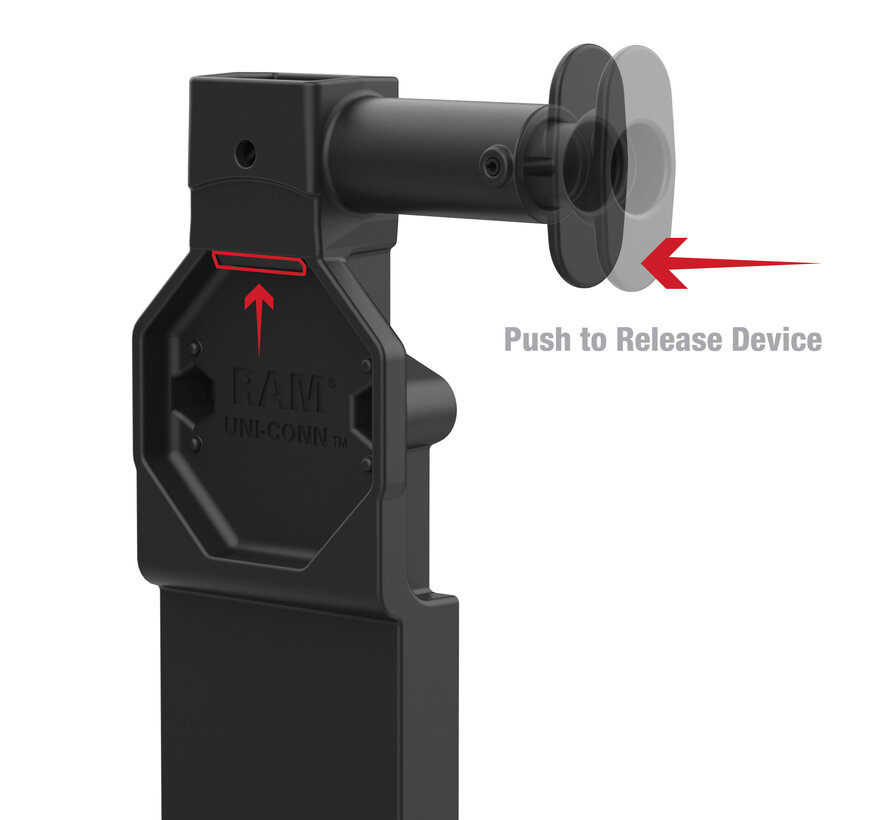 GDS® Uni-Conn™ Dock met voedingaansluiting en ontgrendelingsknop