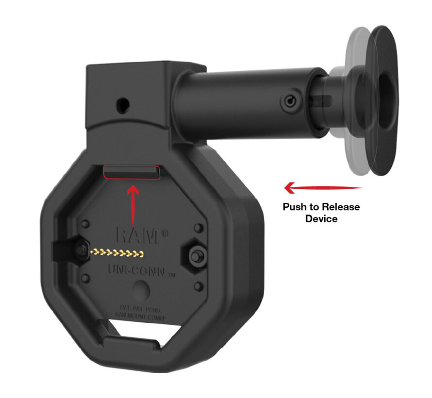 GDS® Uni-Conn™ Klik-In Dock met  USB-C Connector en ontgrendelingsknop