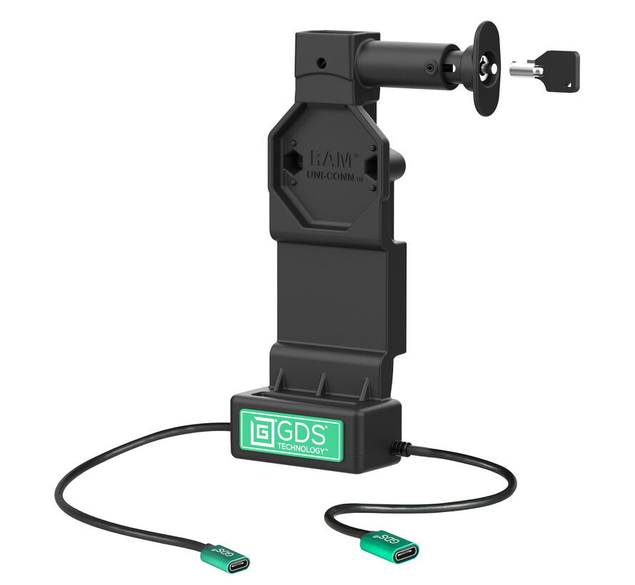 GDS® Uni-Conn™ Dock met voedingaansluiting en ontgrendelingsknop