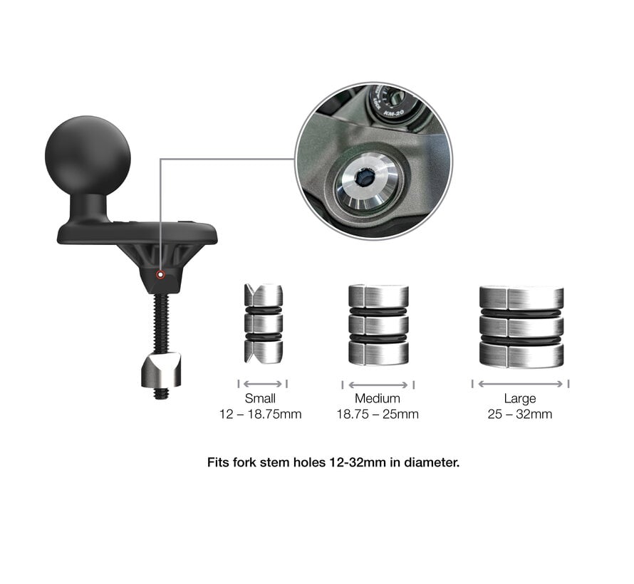 Motorfiets vorkpen wig kogel basis - 12-32mm gaten