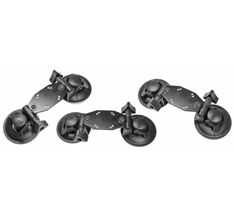 Dubbele zuignap base mount met 9" Pedestal Mount