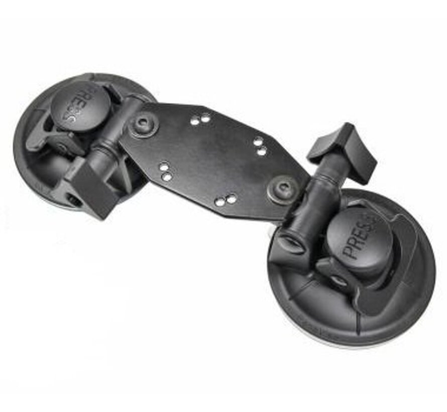 Dubbele zuignap base mount met 9" Pedestal Mount