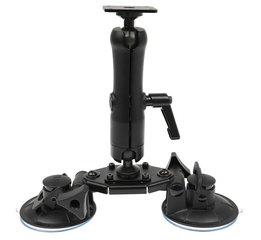 Dubbele zuignap base mount met 9" Pedestal Mount