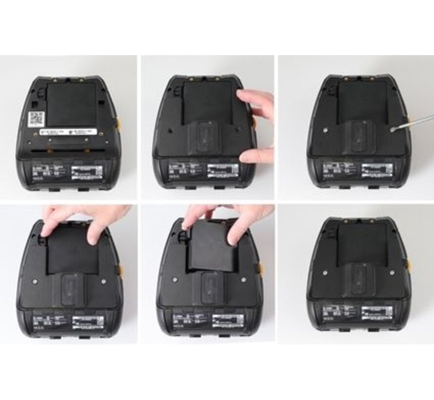 bevestigingsplaat Zebra ZQ630 voorzien van batterij