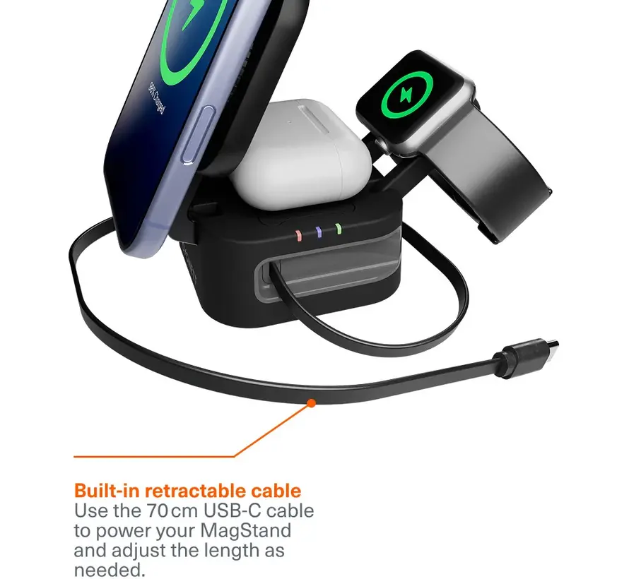 MagStand 3-in-1 Draadloze Oplader - Opvouwbaar