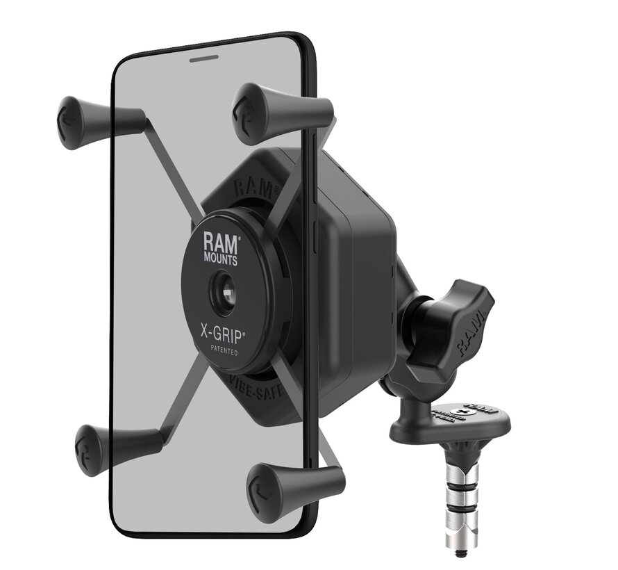 X-Grip grote telefoonhouder met Vibe-Safe™ & balhoofdpen-bevestiging