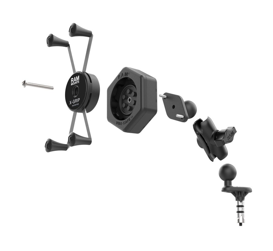 X-Grip grote telefoonhouder met Vibe-Safe™ & balhoofdpen-bevestiging