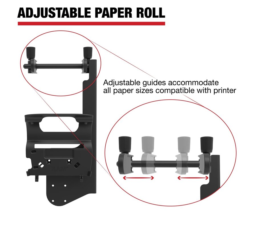 Printerhouder met papierdoorvoer voor de Zebra ZQ630-serie