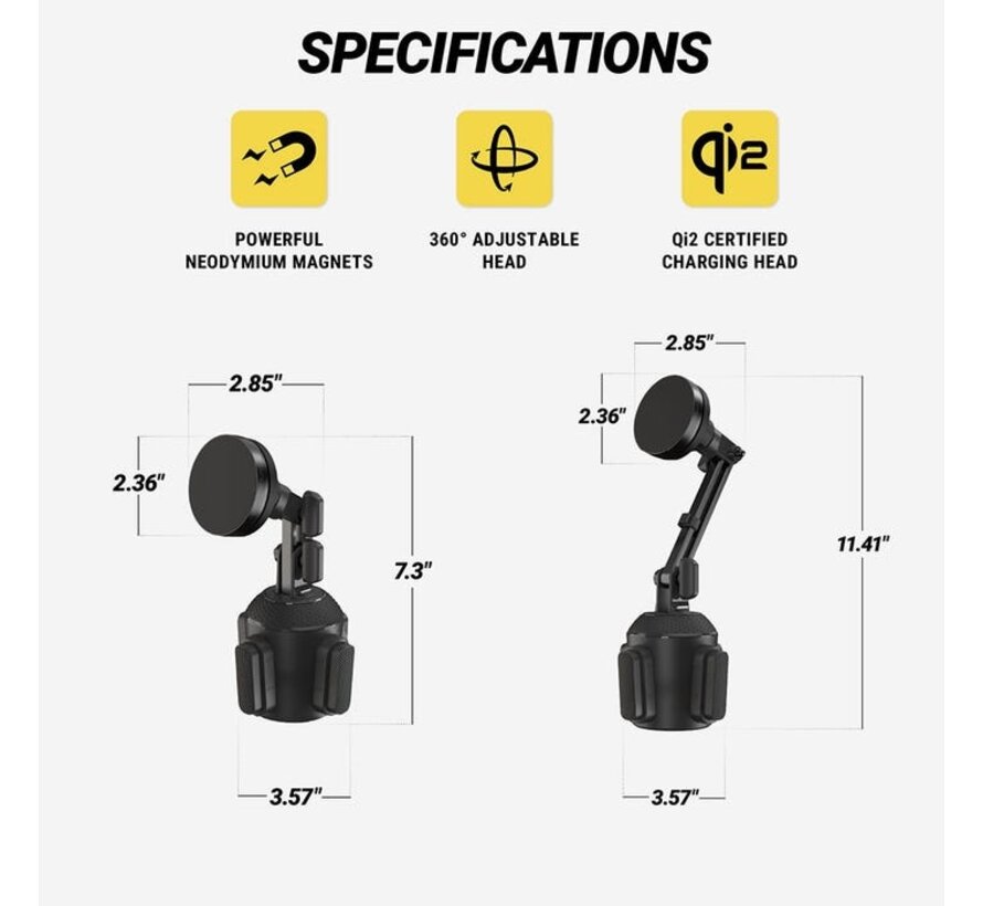 MagicMount™ Charge Elite-beker 25 W draadloos opladen (Qi2, MagSafe-compatibel)