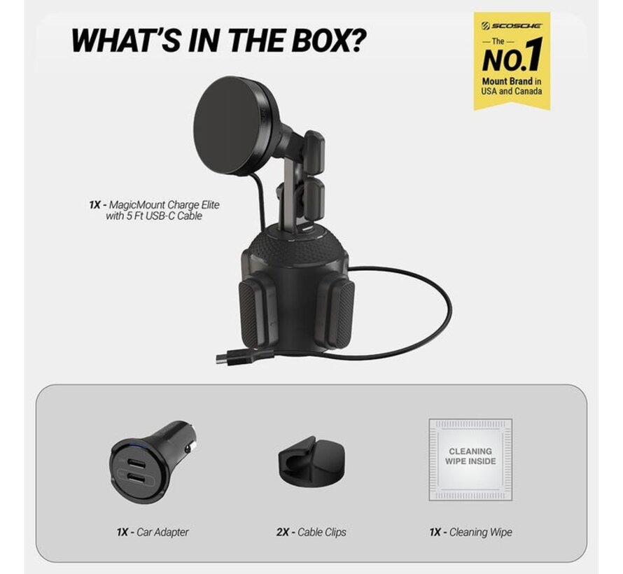 MagicMount™ Charge Elite-beker 25 W draadloos opladen (Qi2, MagSafe-compatibel)