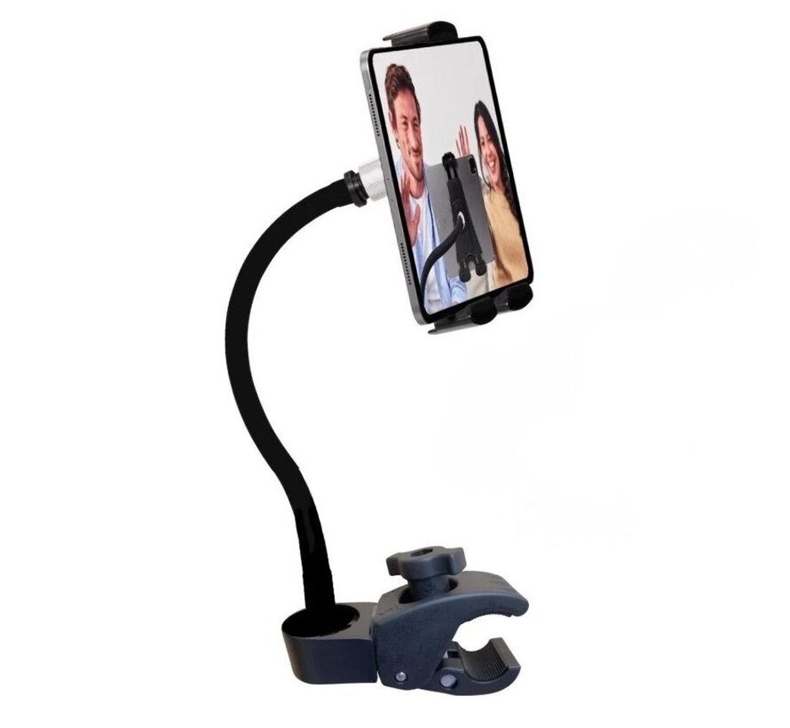 Tablet houder & Telefoonhouder PRO - buis pijpklem XL - hals 35/55 of 75 cm