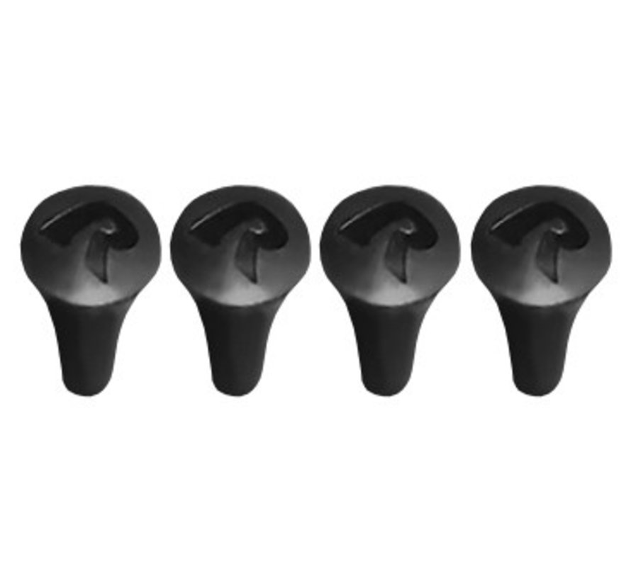 X-Grip Dopjes Rubber Zwart Set van 4 - RAP-UN-CAP-4U