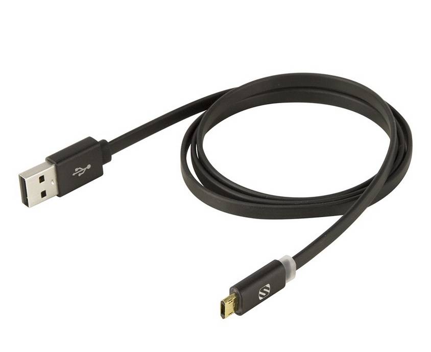 Scosche FlatOut™ LED Reversible Micro USB kabel