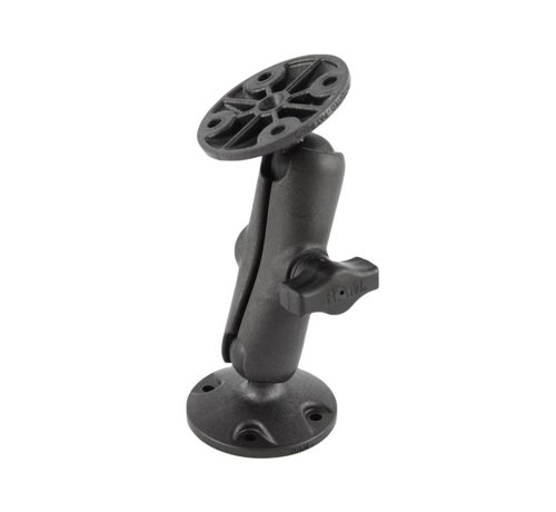 RAM Mount Montageset met Dubbele Socketarm en Ronde Basis