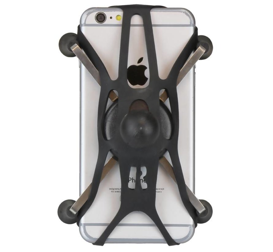 Torque™ 3/4" - 1" Diameter Handlebar/Rail Base with 1" Ball and X-Grip® for Larger Phones