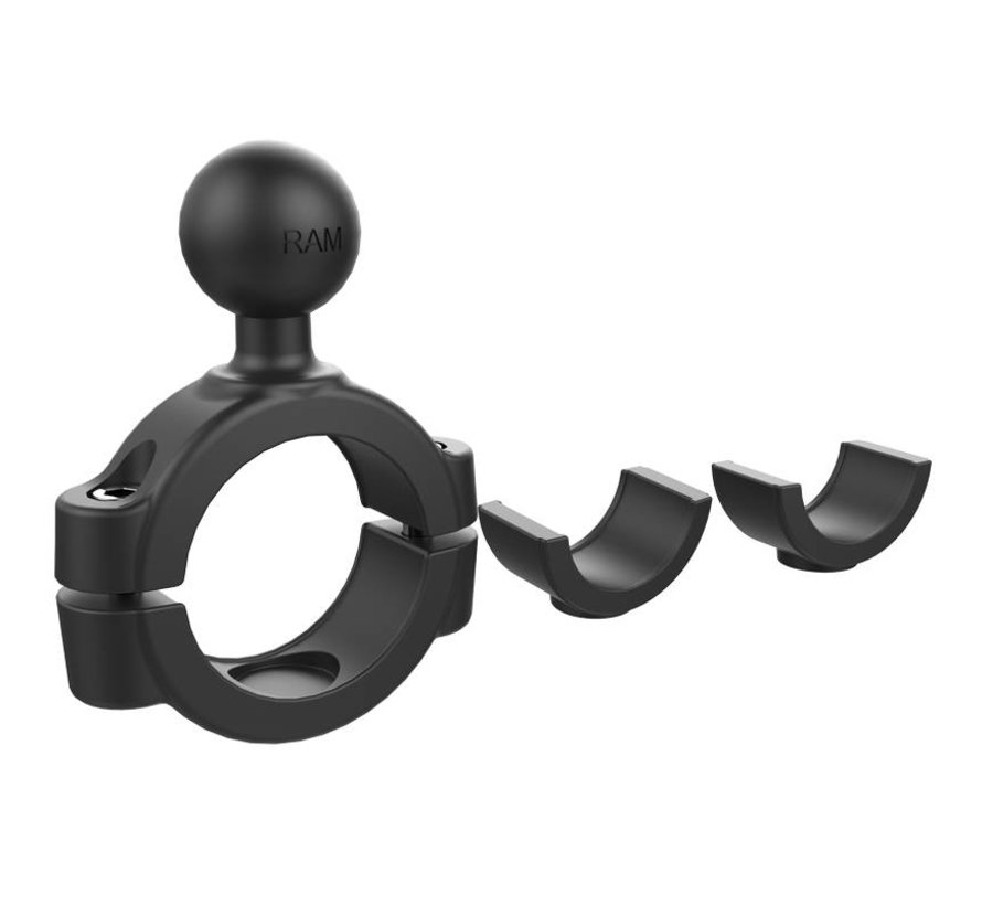 Torque™ 1 1/8" - 1 1/2" Diameter Handlebar/Rail Base with 1" Ball and X-Grip® for Larger Phones