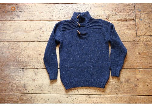 Fisherman out of Ireland Navy toggle button collar sweater