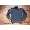Grey seed stitch polo neck sweater