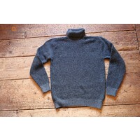 FE211G Grey seed stitch polo neck sweater 02