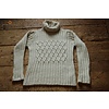 Fisherman out of Ireland FSG11A Oatmeal Cabled & Ribbed polo neck sweater 02