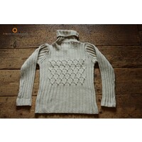 FSG11A Oatmeal Cabled & Ribbed polo neck sweater 02