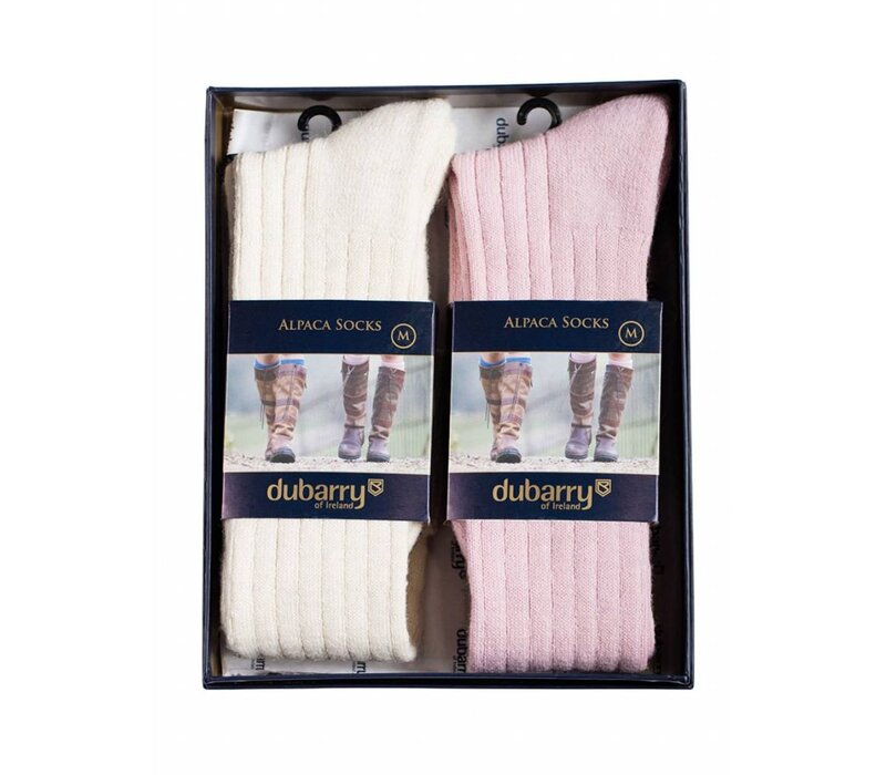 Lissadell Alpaca Sokken in Gift Box - Baby Pink/ Cream