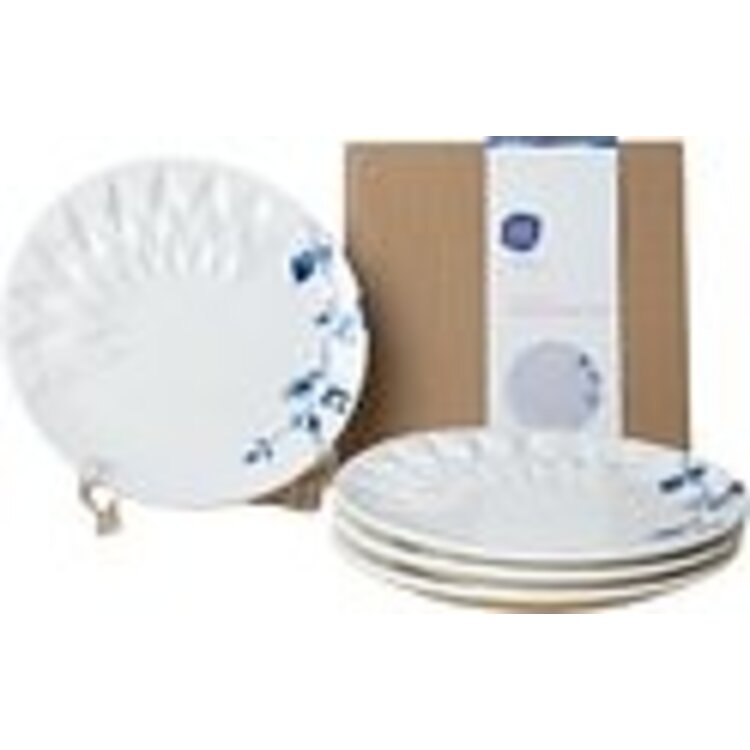 Gebakschoteltje Blauw Vouw - set van 4