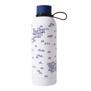 Waterfles De Blauwe Fiets - Geïsoleerd - RVS - 500 ml