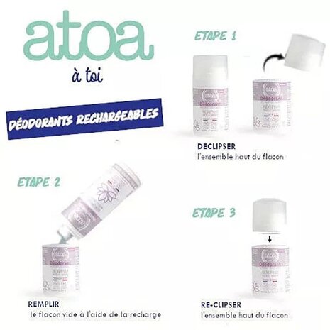 Atoa Nachfüllbares Roll-on-Deodorant Wasserlilie