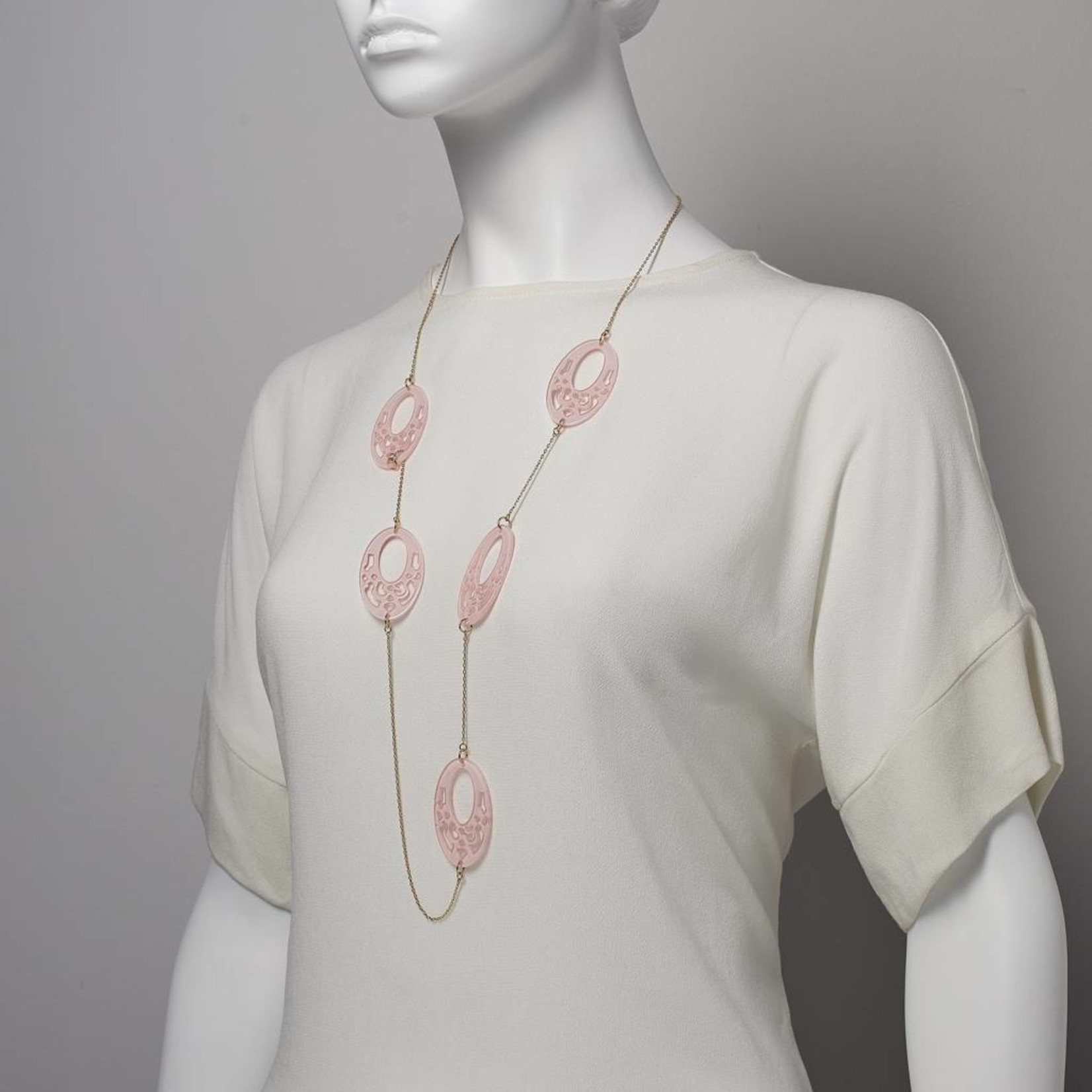 biba Experience Damen Halskette 107cm  Kunststoff - Rosé Pink - Karabinerverschluss