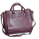 Legend Bordeaux Leder-Handtasche im Used-Look