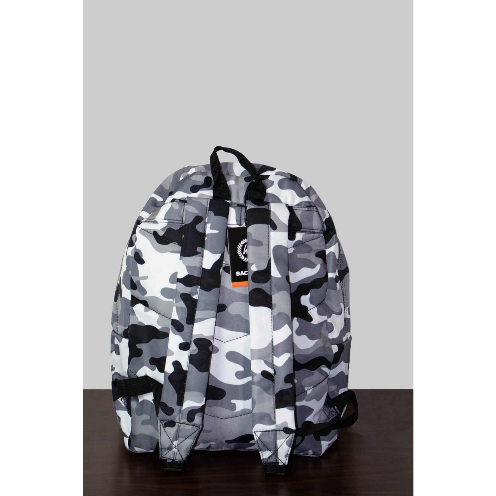 Hype Schulrucksack Unisex - Schwarz Weiß Grau - Mono Camo - Reißverschluss